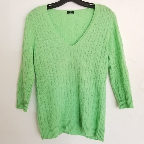 J. Crew 100% Cashmere Fisherman Cable Knit Sweater - Picture 8 of 8